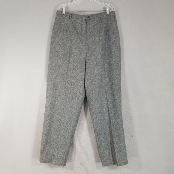 Pendleton Suit womens 18 Gray Herringbone Jacket Pants Luxury Wool vintage - Picture 16 of 16